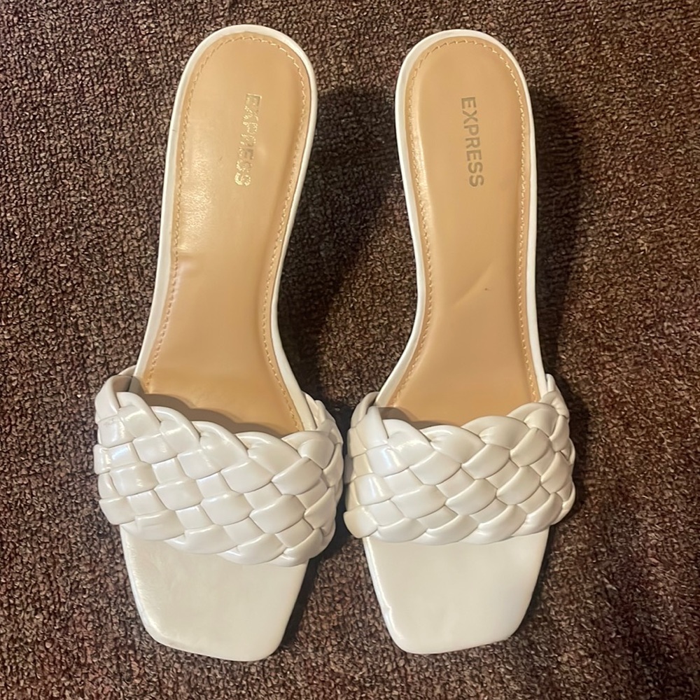 White Braided Heels